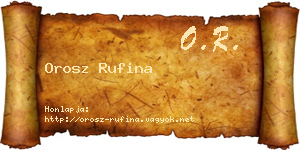 Orosz Rufina névjegykártya